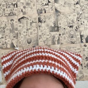 Crocheted cat hat